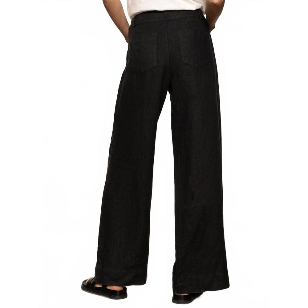 NEW SANCTUARY the linen marine wide leg pant in black - Picture 2 of 6